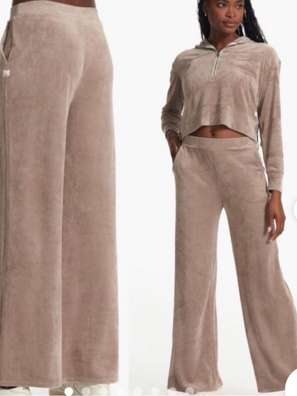 Vuori haven Wide-Leg velvet corduroy Pants in Taupe size XL
